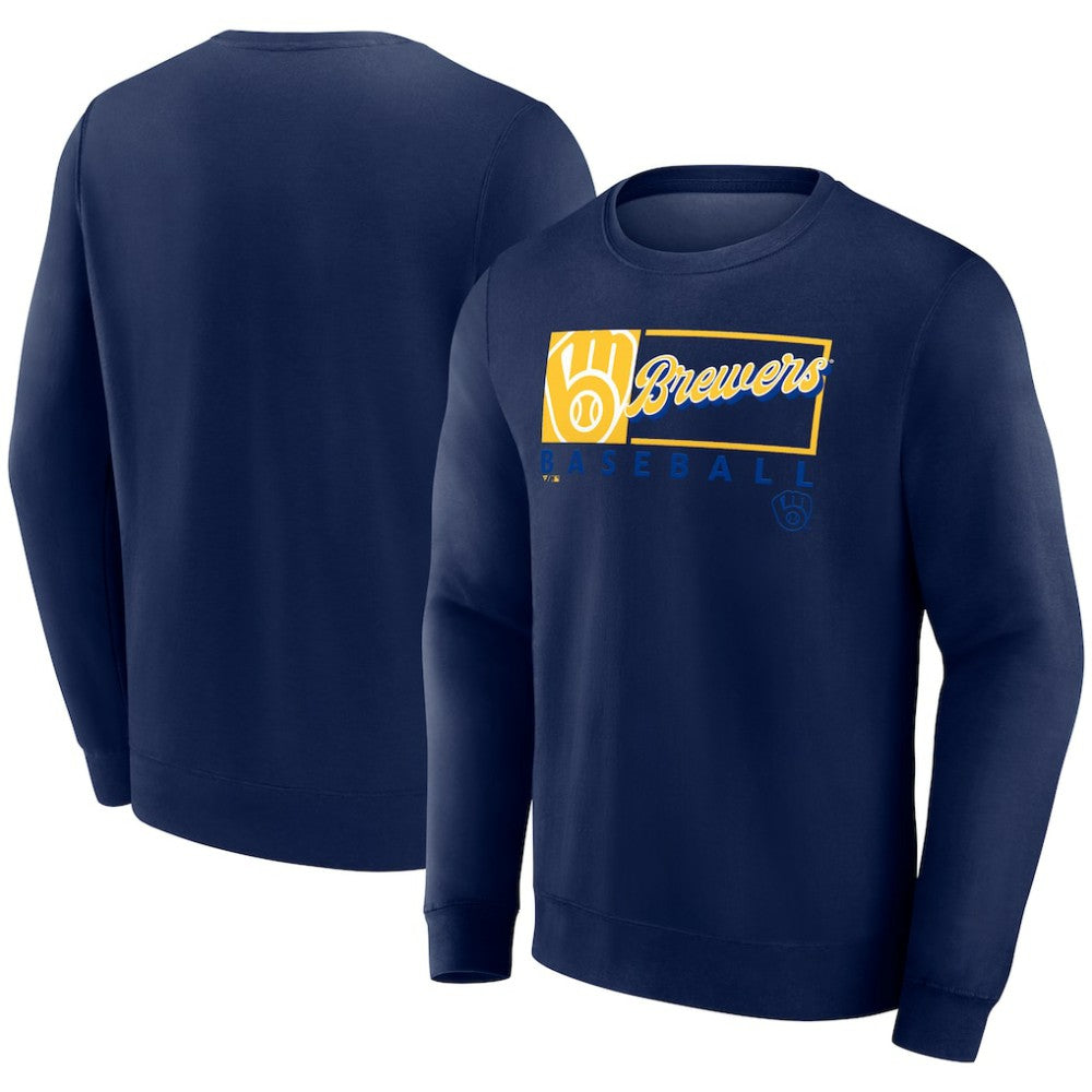 Milwaukee Brewers Fanatics Focus Fleece Pullover Sweatshirt - Navy - Fanatics Online