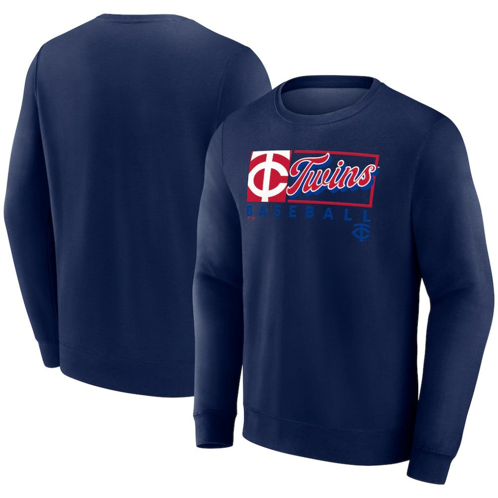 Minnesota Twins Fanatics Focus Fleece Pullover Sweatshirt - Navy - Fanatics Sale