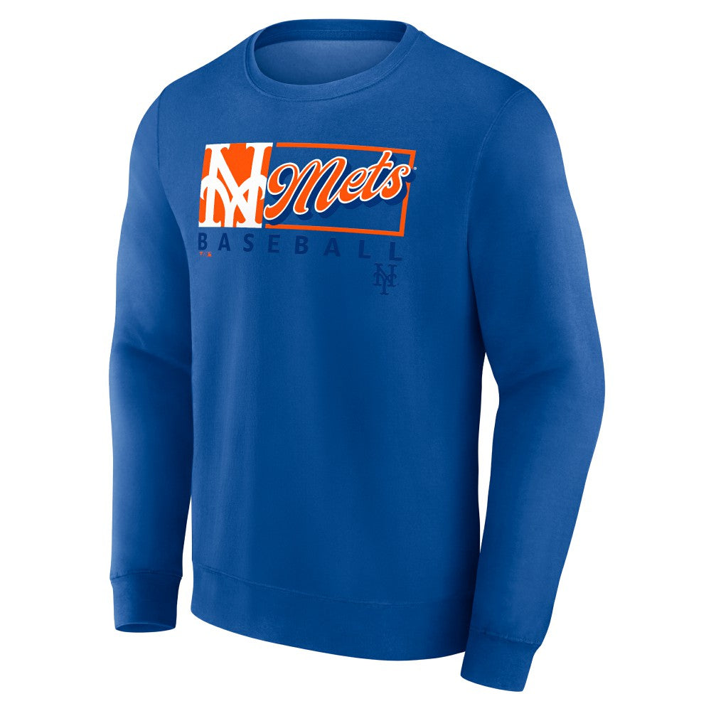 New York Mets Fanatics Focus Fleece Pullover Sweatshirt - Royal - Fanatics on Sale