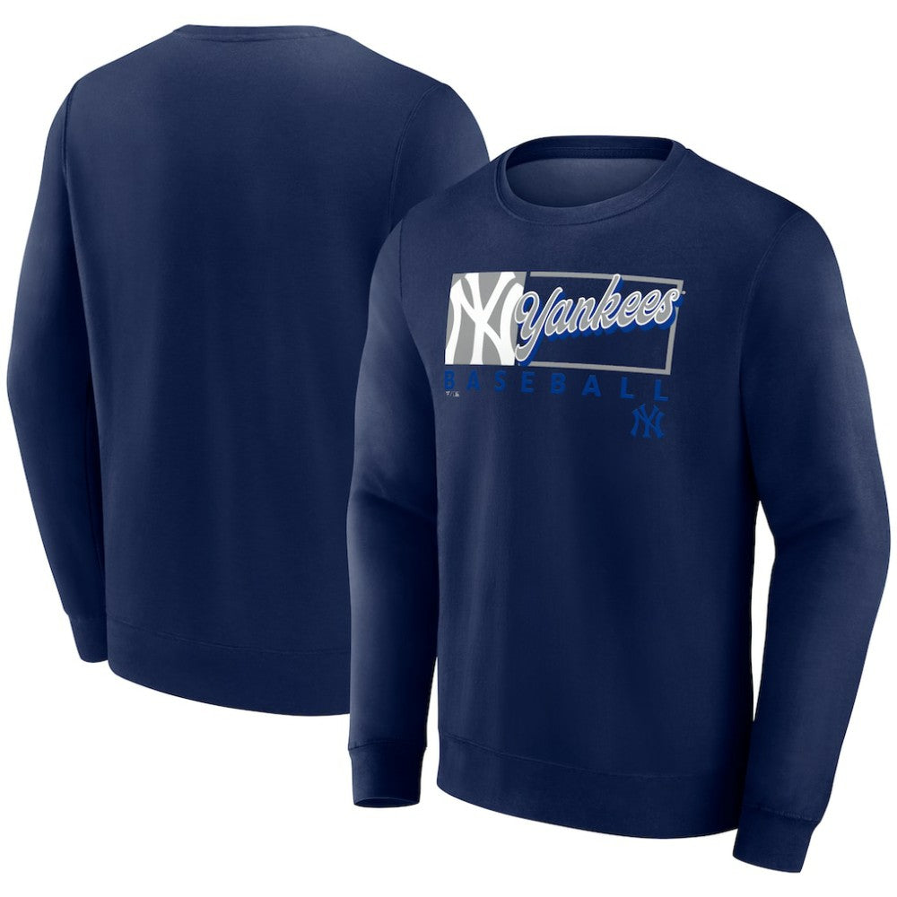 New York Yankees Fanatics Focus Fleece Pullover Sweatshirt - Navy - Fanatics Online