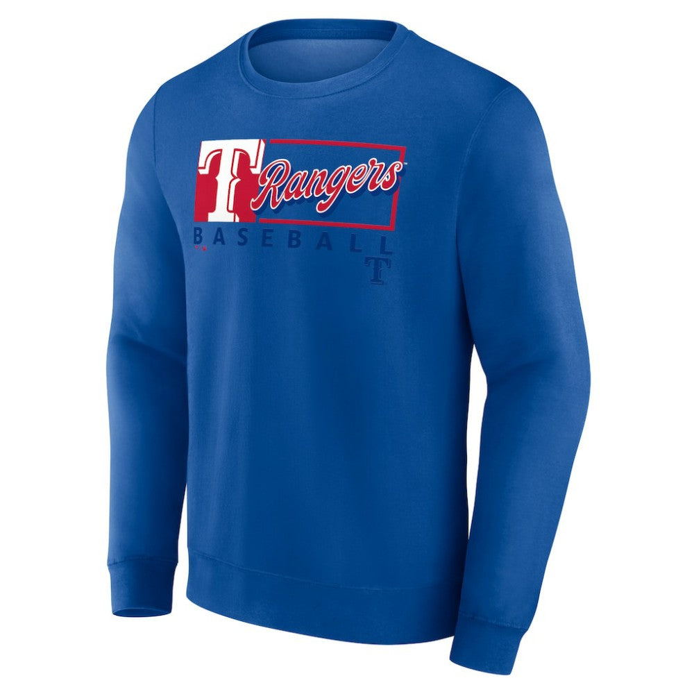 Texas Rangers Fanatics Focus Fleece Pullover Sweatshirt - Royal - Fanatics Lifestyle