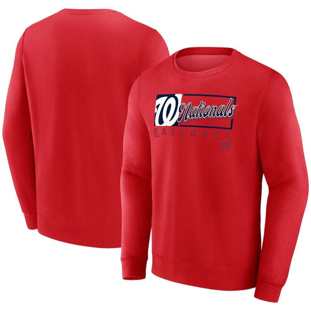 Washington Nationals Fanatics Focus Fleece Pullover Sweatshirt - Red - Fanatics Lifestyle