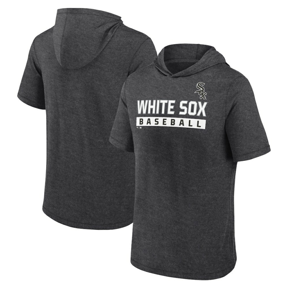 Chicago White Sox Fanatics Push Short Sleeve Pullover Hoodie - Heather Charcoal - Fanatics Online