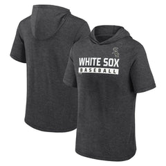 Chicago White Sox Fanatics Push Short Sleeve Pullover Hoodie - Heather Charcoal - Fanatics Online