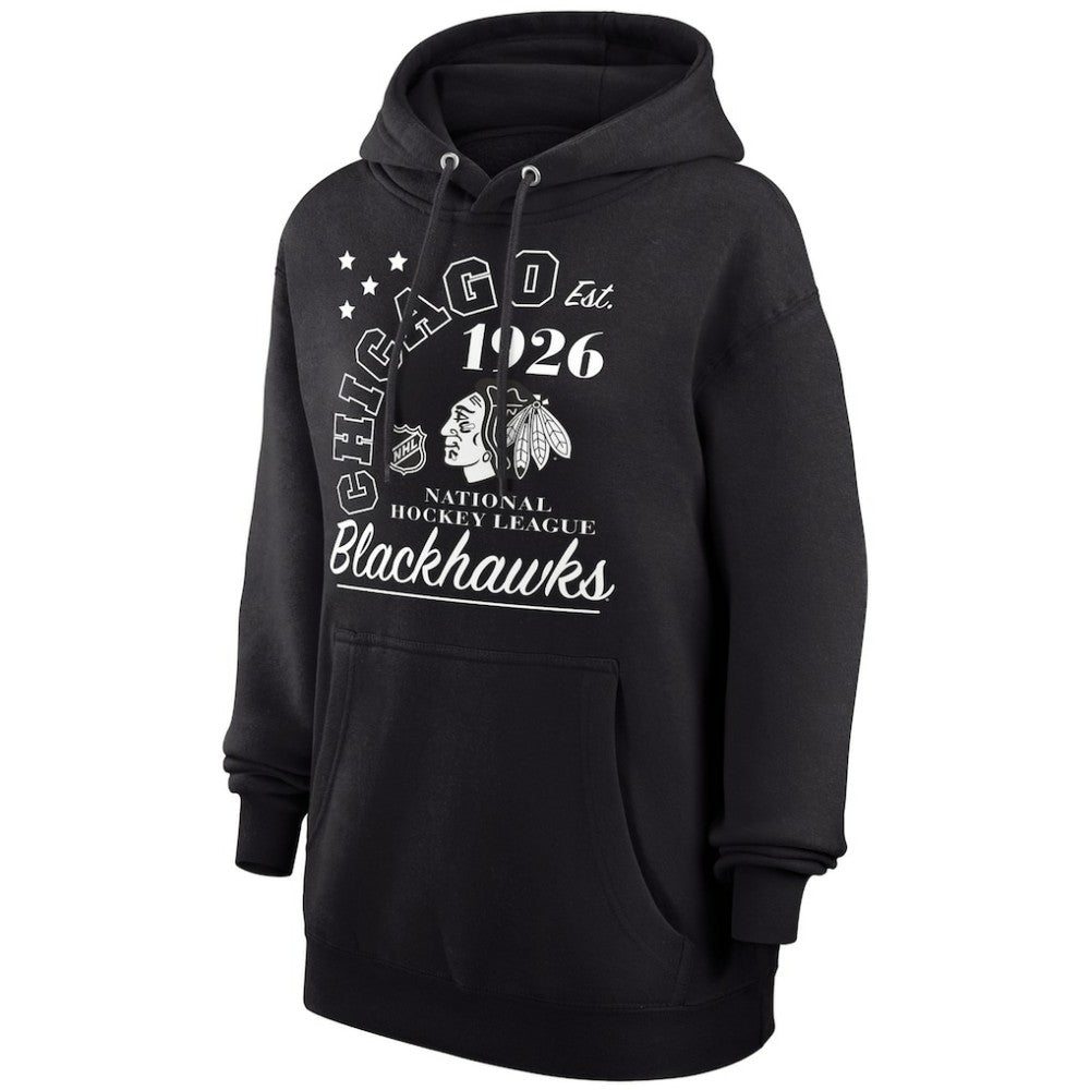 Chicago Blackhawks Starter Arch City Team Graphic Fleece Pullover Hoodie - Black - NHL 200594368