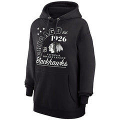 Chicago Blackhawks Starter Arch City Team Graphic Fleece Pullover Hoodie - Black - NHL 200594368