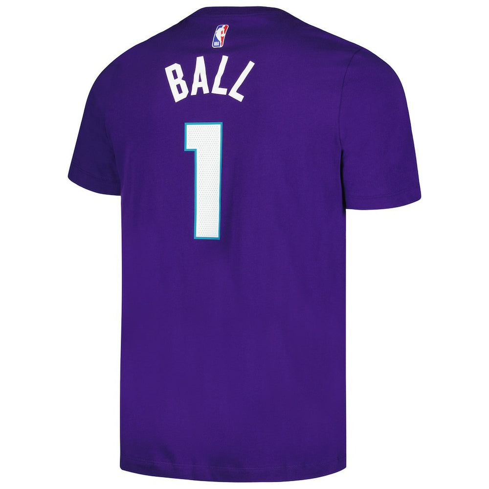 LaMelo Ball Charlotte Hornets Jordan Brand 2022/23 Statement Edition Name & Number T-Shirt Purple