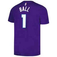 LaMelo Ball Charlotte Hornets Jordan Brand 2022/23 Statement Edition Name & Number T-Shirt Purple