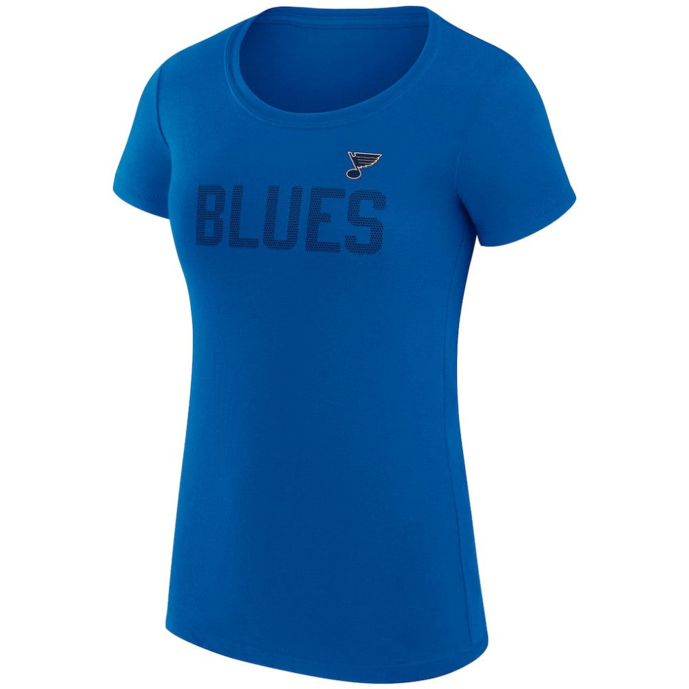 St. Louis Blues G-III 4Her by Carl Banks Women's Super-Slim Fit Lightweight Dot Print Team T-Shirt - Blue - NHL 200595193