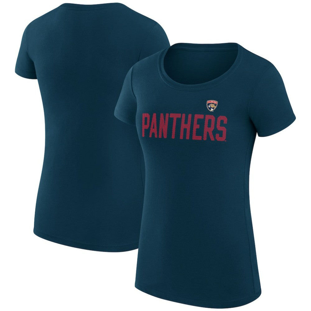 Florida Panthers G-III 4Her by Carl Banks Women's Super-Slim Fit Lightweight Dot Print Team T-Shirt - Navy - NHL 200595195