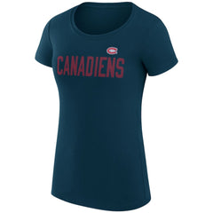 Montreal Canadiens G-III 4Her by Carl Banks Women's Super-Slim Fit Lightweight Dot Print Team T-Shirt - Navy - NHL 200595196