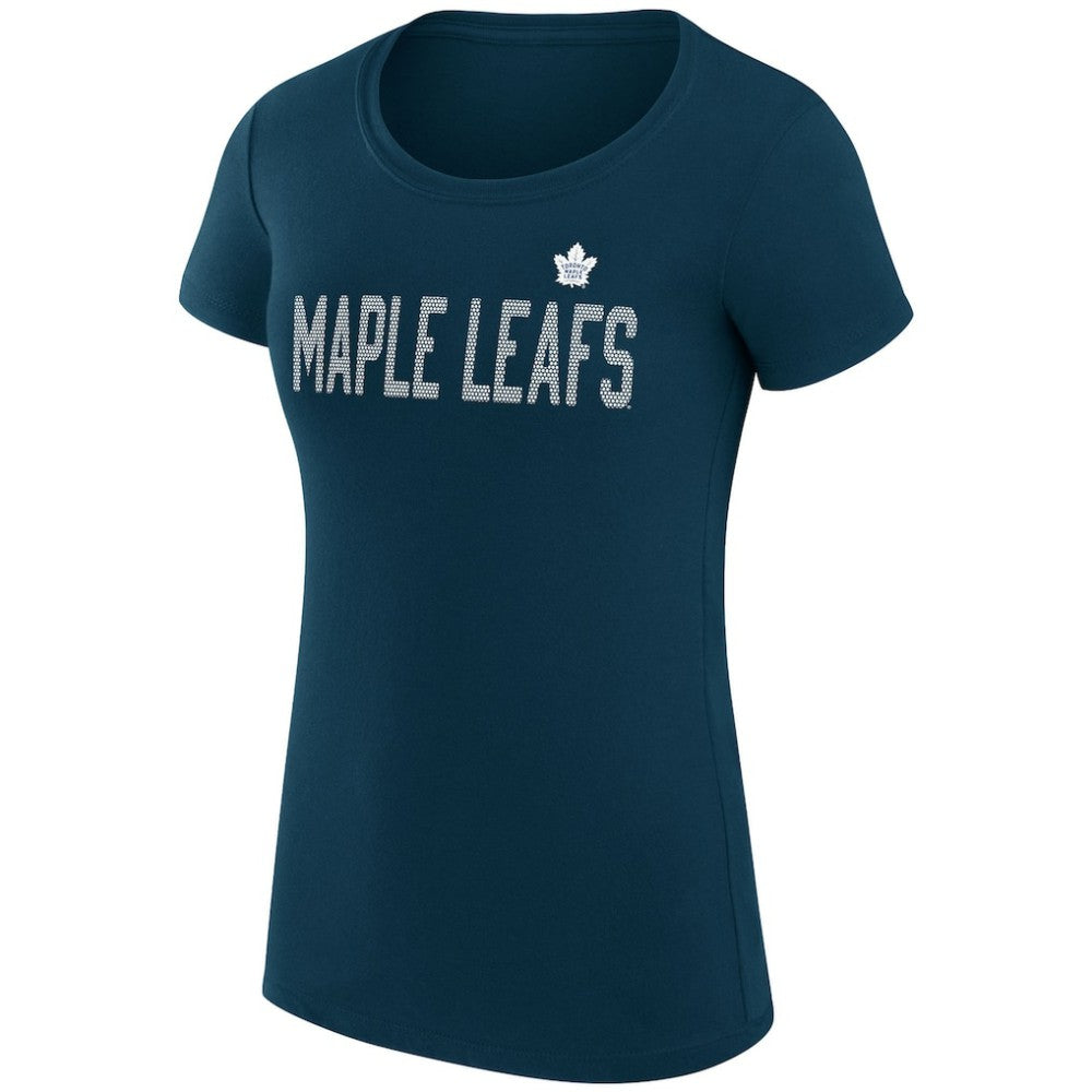 Toronto Maple Leafs G-III 4Her by Carl Banks Women's Super-Slim Fit Lightweight Dot Print Team T-Shirt - Navy - NHL 200595200