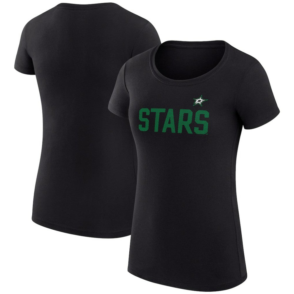 Dallas Stars G-III 4Her by Carl Banks Women's Super-Slim Fit Lightweight Dot Print Team T-Shirt - Black - NHL 200595209