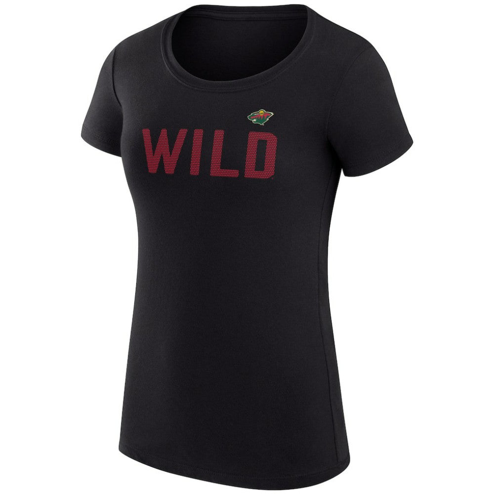 Minnesota Wild G-III 4Her by Carl Banks Women's Super-Slim Fit Lightweight Dot Print Team T-Shirt - Black - NHL 200595212