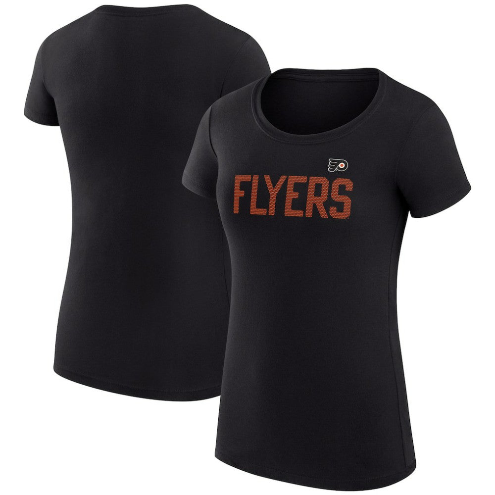 Philadelphia Flyers G-III 4Her by Carl Banks Women's Super-Slim Fit Lightweight Dot Print Team T-Shirt - Black - NHL 200595215