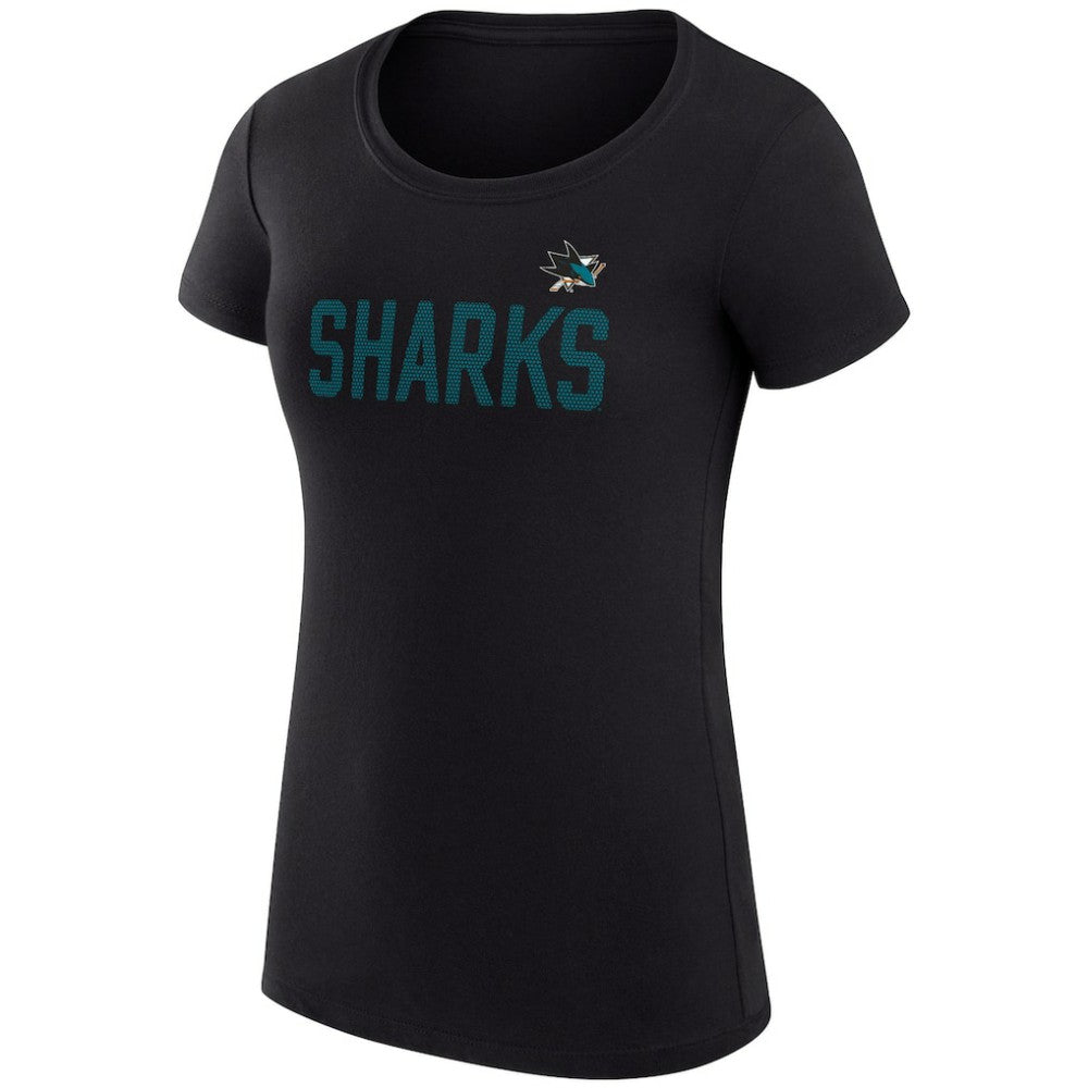 San Jose Sharks G-III 4Her by Carl Banks Women's Super-Slim Fit Lightweight Dot Print Team T-Shirt - Black - NHL 200595218