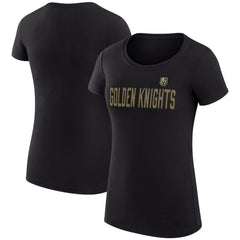 Vegas Golden Knights G-III 4Her by Carl Banks Women's Super-Slim Fit Lightweight Dot Print Team T-Shirt - Black - NHL 200595220