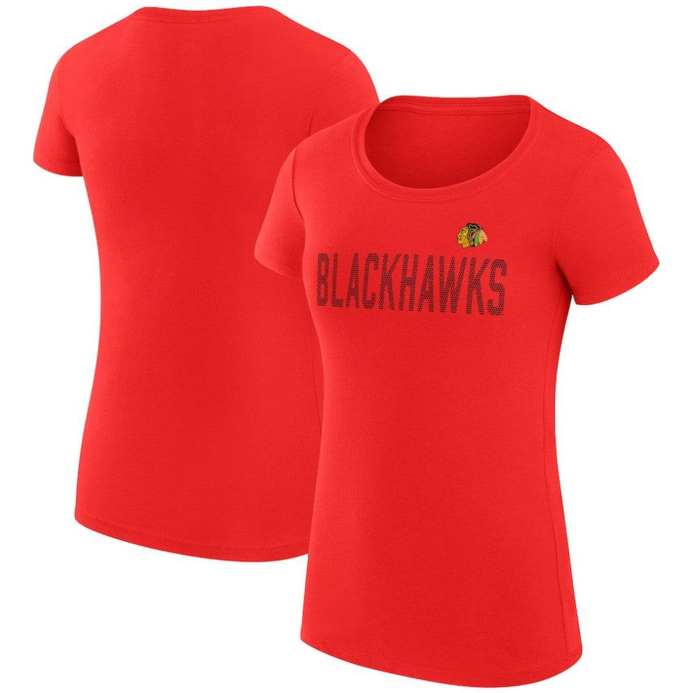 Chicago Blackhawks G-III 4Her by Carl Banks Women's Super-Slim Fit Lightweight Dot Print Team T-Shirt - Red - NHL 200595223