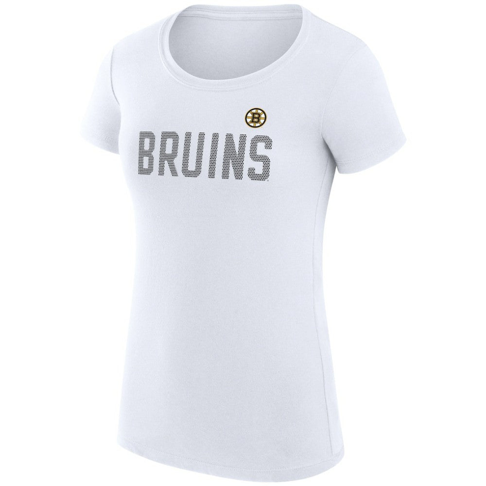 Boston Bruins G-III 4Her by Carl Banks Women's Super-Slim Fit Lightweight Dot Print Team T-Shirt - White - NHL 200595232