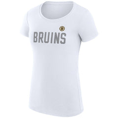Boston Bruins G-III 4Her by Carl Banks Women's Super-Slim Fit Lightweight Dot Print Team T-Shirt - White - NHL 200595232