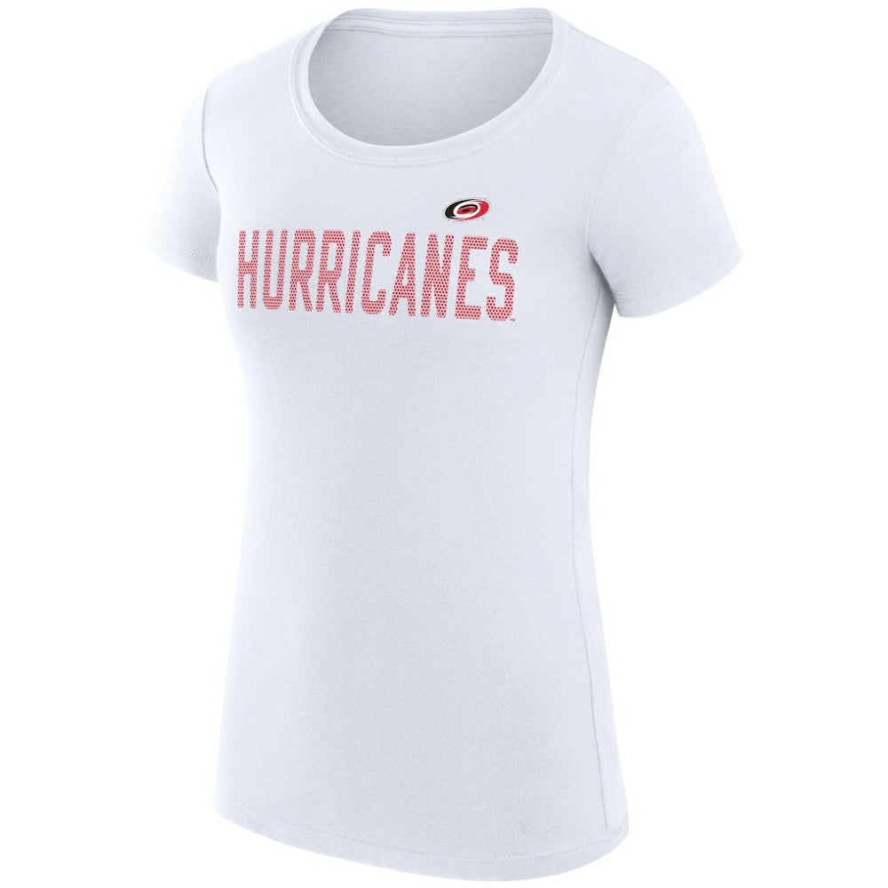 Carolina Hurricanes G-III 4Her by Carl Banks Women's Super-Slim Fit Lightweight Dot Print Team T-Shirt - White - NHL 200595235