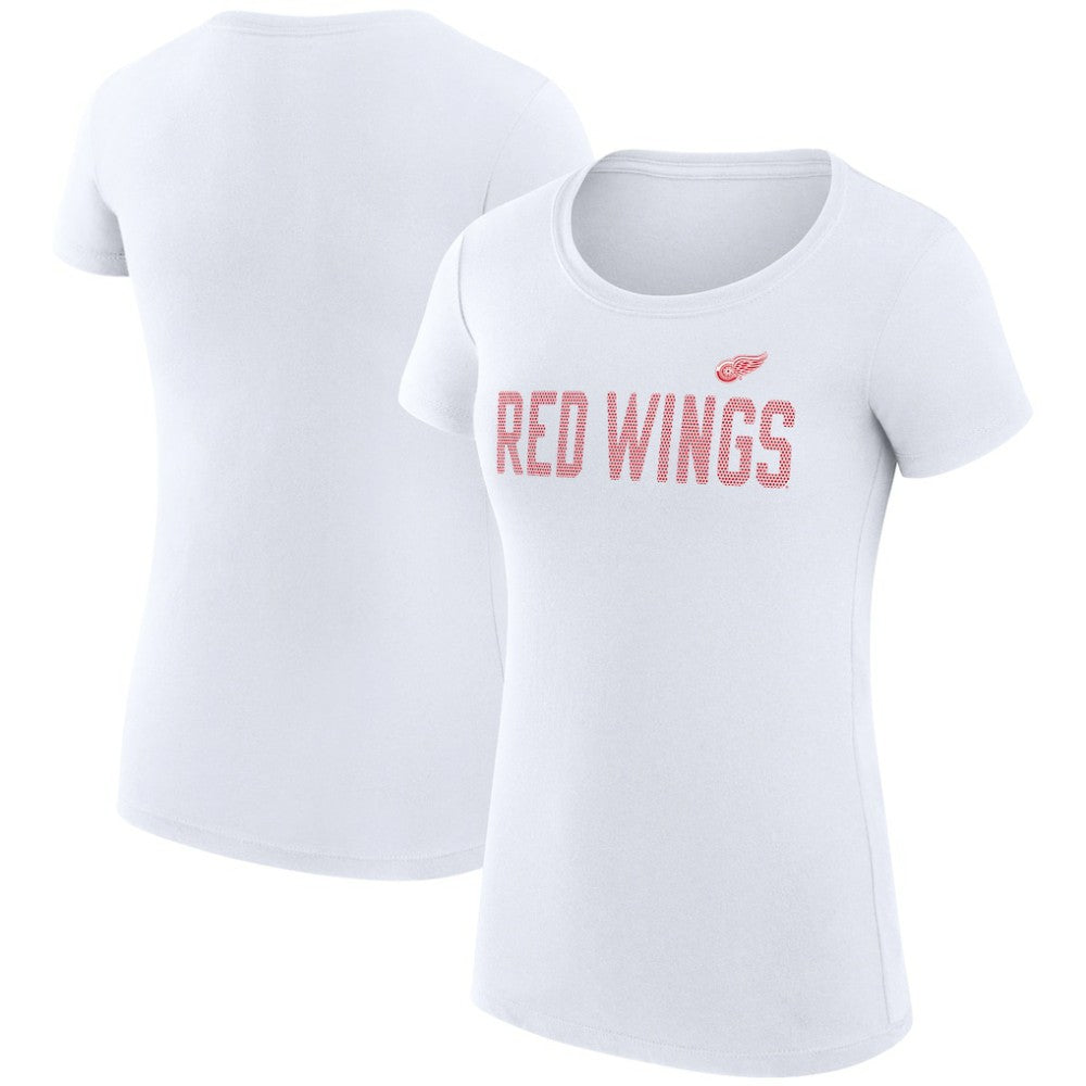Detroit Red Wings G-III 4Her by Carl Banks Women's Super-Slim Fit Lightweight Dot Print Team T-Shirt - White - NHL 200595240