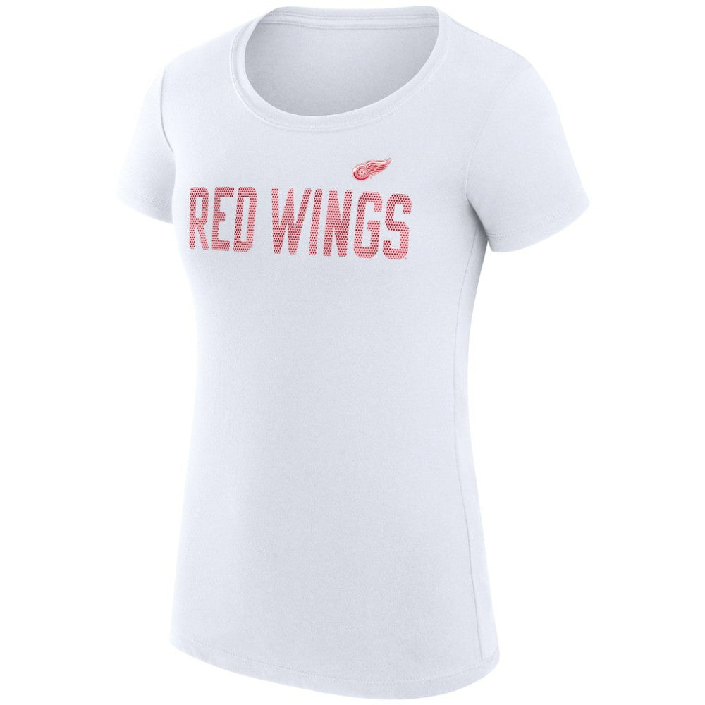 Detroit Red Wings G-III 4Her by Carl Banks Women's Super-Slim Fit Lightweight Dot Print Team T-Shirt - White - NHL 200595240