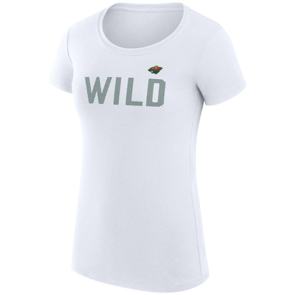 Minnesota Wild G-III 4Her by Carl Banks Women's Super-Slim Fit Lightweight Dot Print Team T-Shirt - White - NHL 200595244