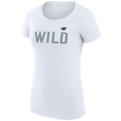 Minnesota Wild G-III 4Her by Carl Banks Women's Super-Slim Fit Lightweight Dot Print Team T-Shirt - White - NHL 200595244