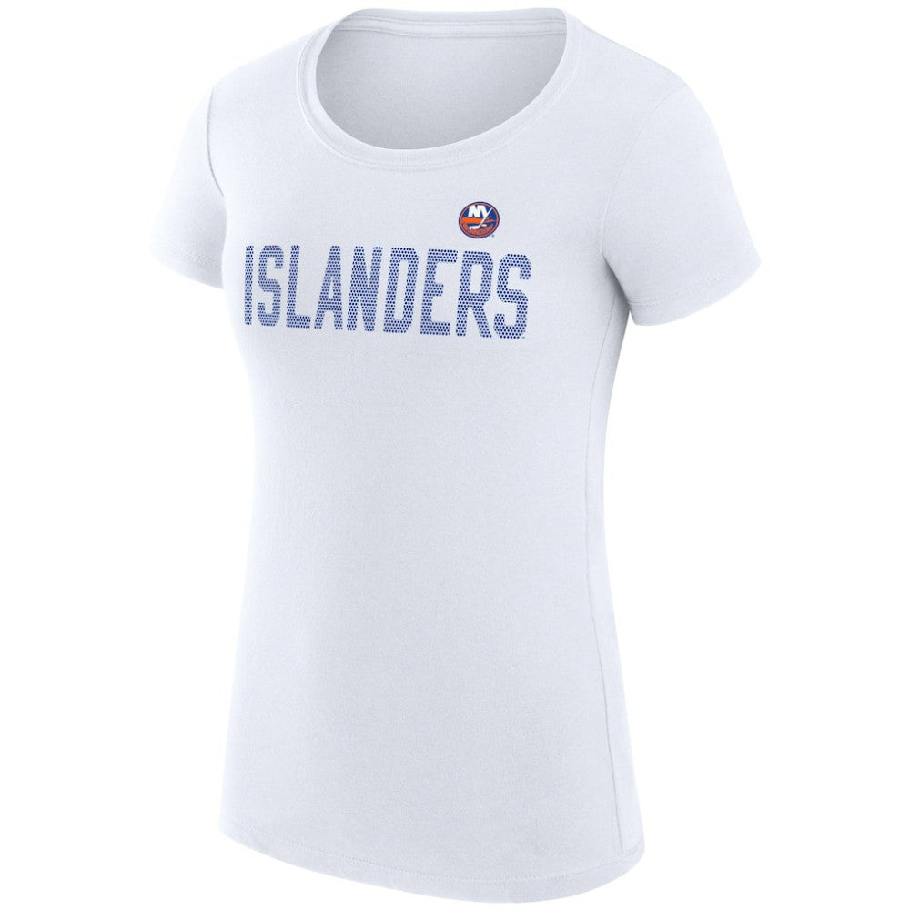 New York Islanders G-III 4Her by Carl Banks Women's Super-Slim Fit Lightweight Dot Print Team T-Shirt - White - NHL 200595248