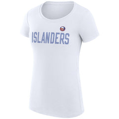 New York Islanders G-III 4Her by Carl Banks Women's Super-Slim Fit Lightweight Dot Print Team T-Shirt - White - NHL 200595248
