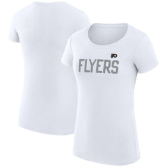 Philadelphia Flyers G-III 4Her by Carl Banks Women's Super-Slim Fit Lightweight Dot Print Team T-Shirt - White - NHL 200595251