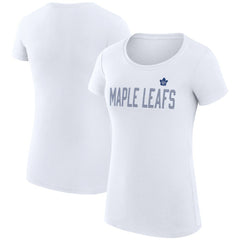 Toronto Maple Leafs G-III 4Her by Carl Banks Women's Super-Slim Fit Lightweight Dot Print Team T-Shirt - White - NHL 200595258