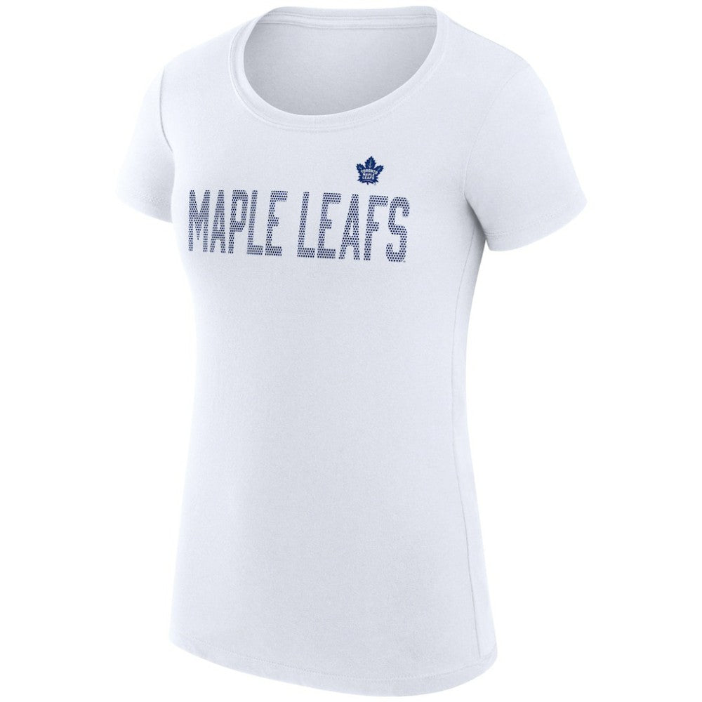 Toronto Maple Leafs G-III 4Her by Carl Banks Women's Super-Slim Fit Lightweight Dot Print Team T-Shirt - White - NHL 200595258