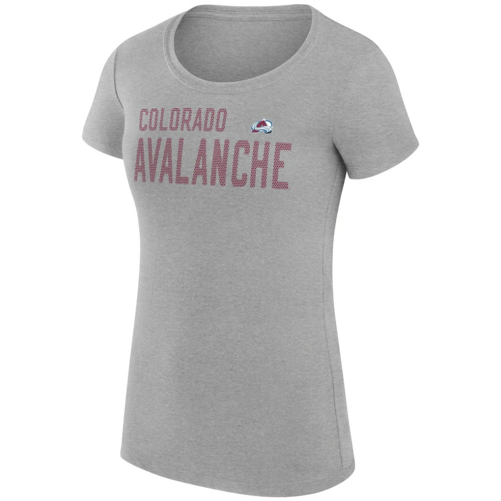 Colorado Avalanche G-III 4Her by Carl Banks Women's Super-Slim Fit Lightweight Dot Print Team T-Shirt - Heather Gray - NHL 200595269
