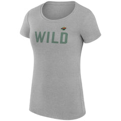 Minnesota Wild G-III 4Her by Carl Banks Women's Super-Slim Fit Lightweight Dot Print Team T-Shirt - Heather Gray - NHL 200595276