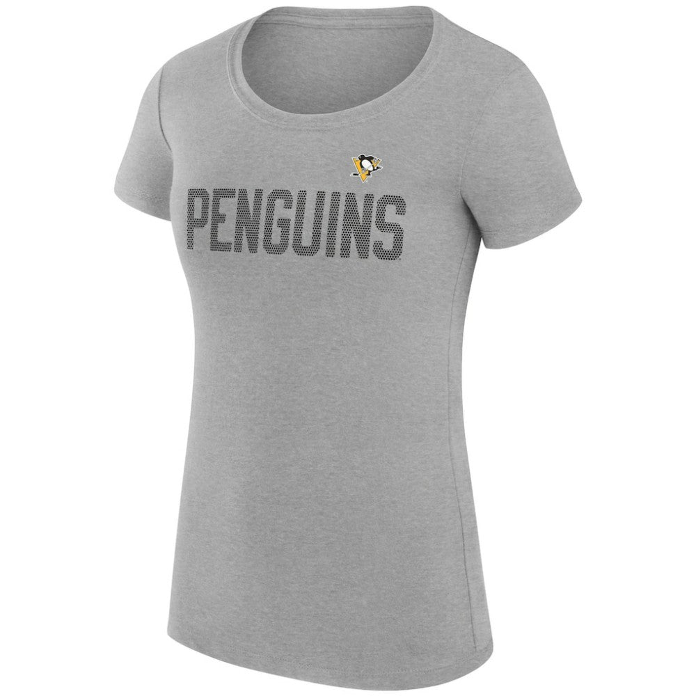 Pittsburgh Penguins G-III 4Her by Carl Banks Women's Super-Slim Fit Lightweight Dot Print Team T-Shirt - Heather Gray - NHL 200595285