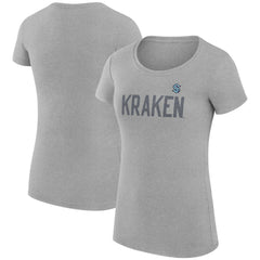 Seattle Kraken G-III 4Her by Carl Banks Women's Super-Slim Fit Lightweight Dot Print Team T-Shirt - Heather Gray - NHL 200595287