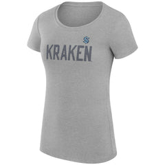 Seattle Kraken G-III 4Her by Carl Banks Women's Super-Slim Fit Lightweight Dot Print Team T-Shirt - Heather Gray - NHL 200595287