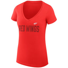 Detroit Red Wings G-III 4Her by Carl Banks Women's Super-Slim Fit Lightweight Dot Print Team V-Neck T-Shirt - Red - NHL 200595315