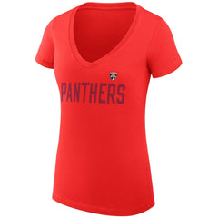 Florida Panthers G-III 4Her by Carl Banks Women's Super-Slim Fit Lightweight Dot Print Team V-Neck T-Shirt - Red - NHL 200595316