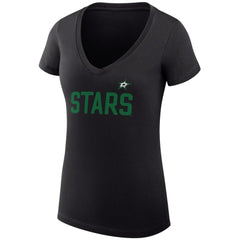 Dallas Stars G-III 4Her by Carl Banks Women's Super-Slim Fit Lightweight Dot Print Team V-Neck T-Shirt - Black - NHL 200595327