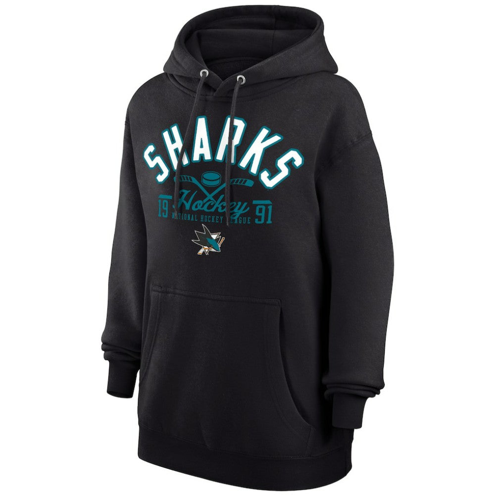 San Jose Sharks Starter Puck Pullover Hoodie - Black - NHL 200595940