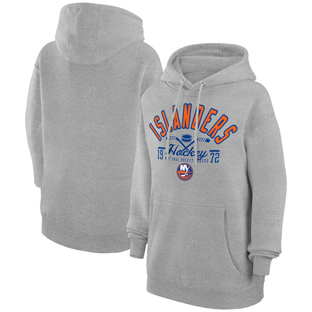 New York Islanders Starter Puck Pullover Hoodie - Heather Gray - NHL 200595960