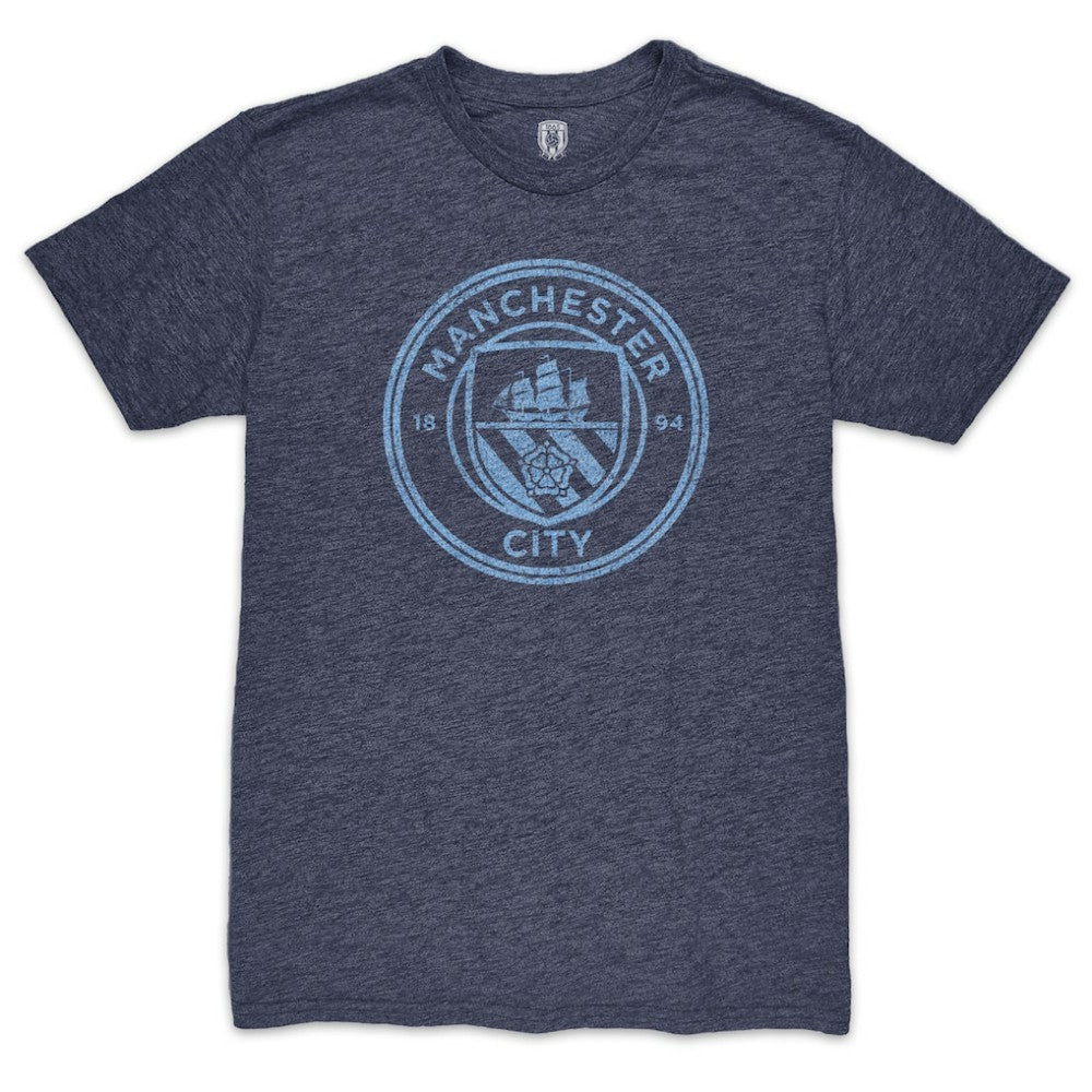 Manchester City Color Crest Twisted Tri-Blend T-Shirt Heather Navy
