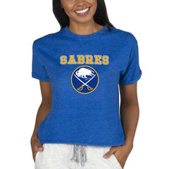 Buffalo Sabres Concepts Sport Women's Tri-Blend Mainstream Terry Short Sleeve Sweatshirt Top - Royal - NHL 200596331