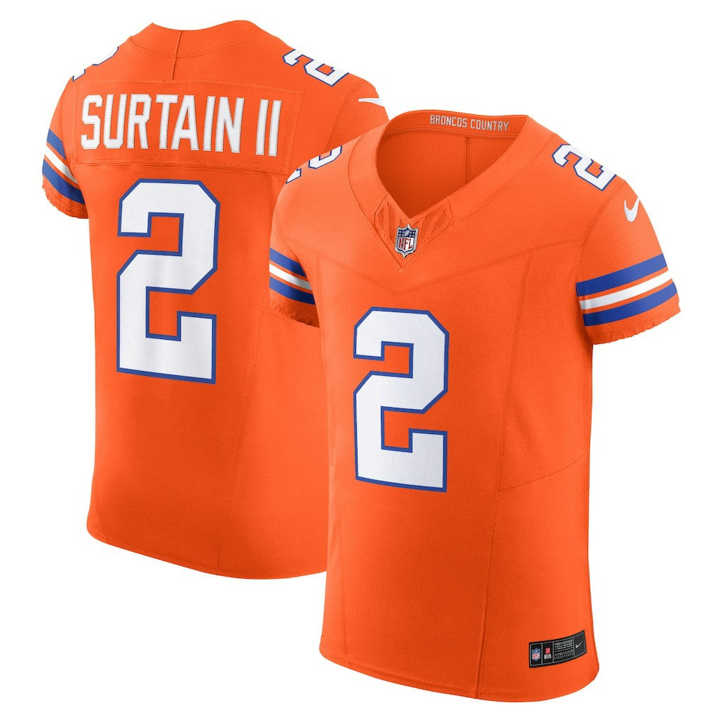 Nike Patrick Surtain II Denver Broncos Vapor F.U.S.E. Elite Jersey Vapor F.U.S.E. Elite Jersey Orange