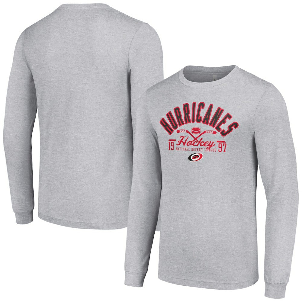Carolina Hurricanes Starter Puck Long Sleeve T-Shirt - Heather Gray - NHL 200597922