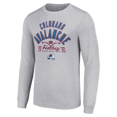 Colorado Avalanche Starter Puck Long Sleeve T-Shirt - Heather Gray - NHL 200597925