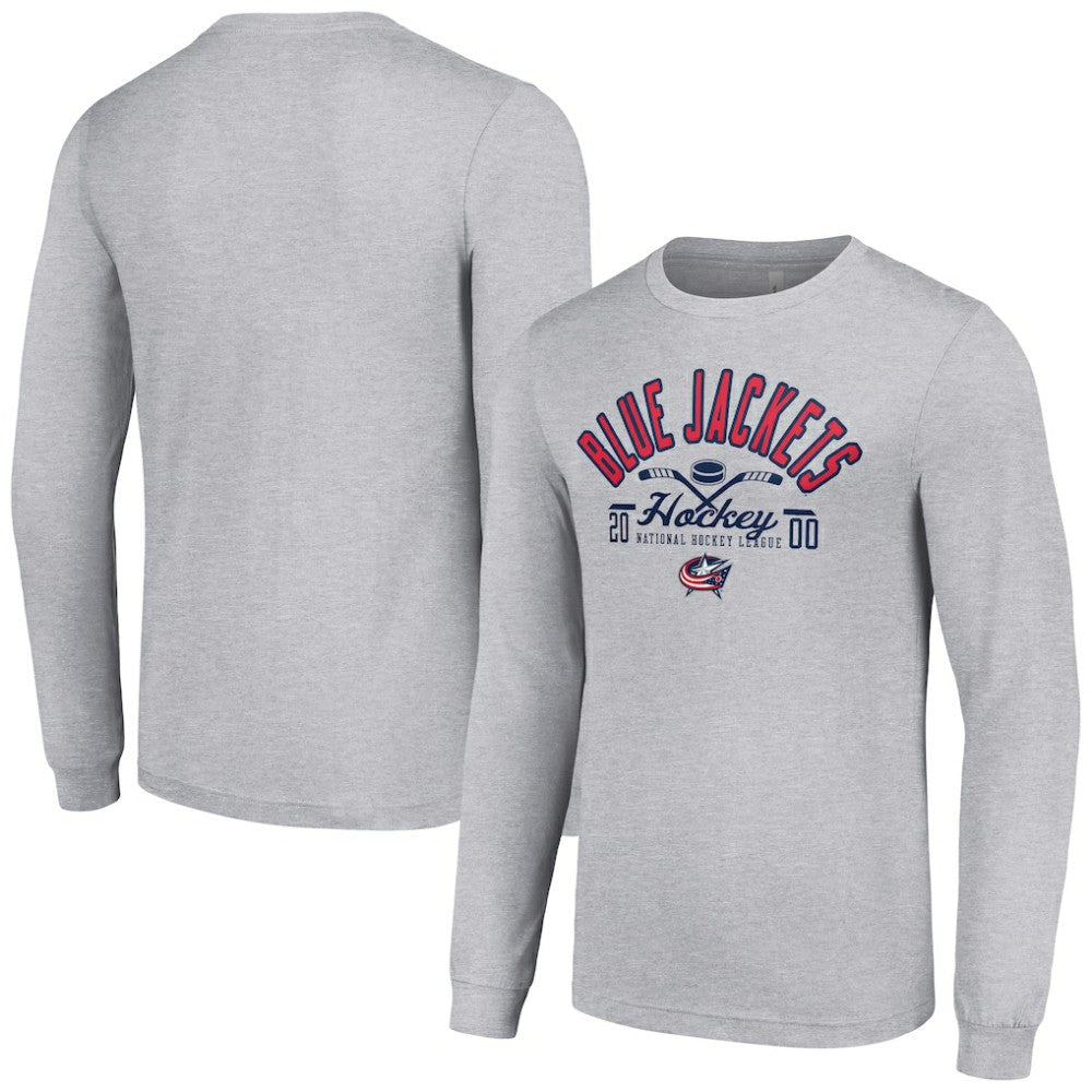 Columbus Blue Jackets Starter Puck Long Sleeve T-Shirt - Heather Gray - NHL 200597927